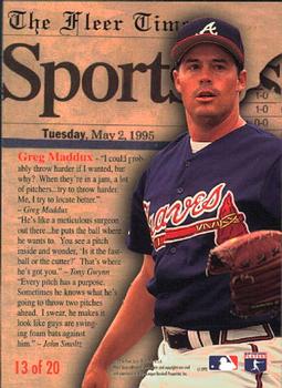 1995 Fleer Update - Headliners #13 Greg Maddux Back