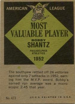 1961 Topps #473 Bobby Shantz Back