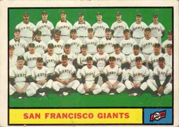 1961 Topps #167 San Francisco Giants Front