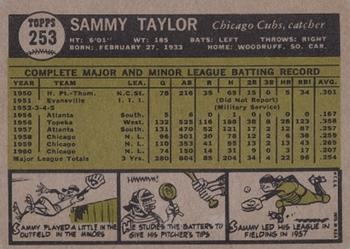 1961 Topps #253 Sammy Taylor Back