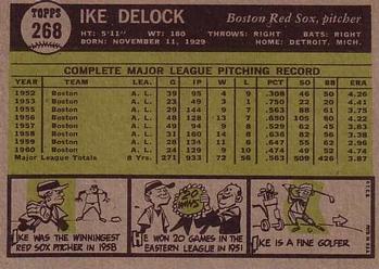 1961 Topps #268 Ike DeLock Back