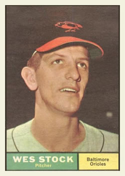 1961 Topps #26 Wes Stock Front