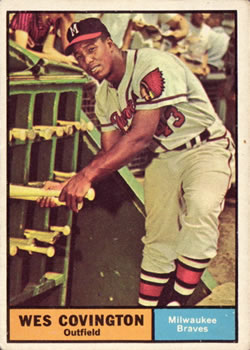 1961 Topps #296 Wes Covington Front