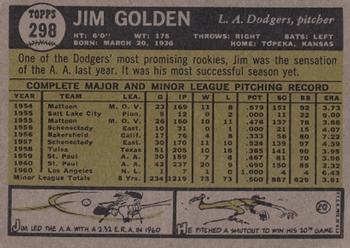 1961 Topps #298 Jim Golden Back