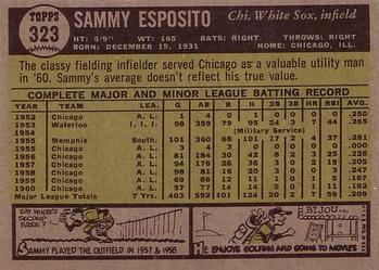1961 Topps #323 Sammy Esposito Back