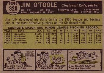 1961 Topps #328 Jim O'Toole Back