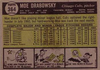 1961 Topps #364 Moe Drabowsky Back