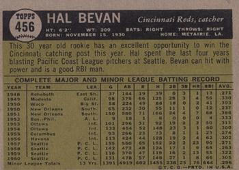 1961 Topps #456 Hal Bevan Back