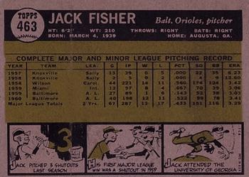 1961 Topps #463 Jack Fisher Back