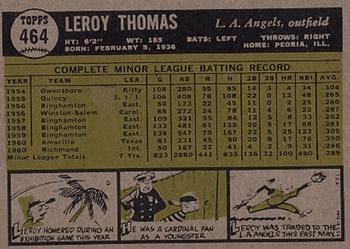 1961 Topps #464 Leroy Thomas Back