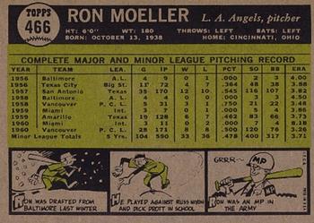 1961 Topps #466 Ron Moeller Back