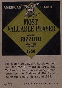 1961 Topps #471 Phil Rizzuto Back