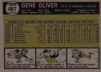 1961 Topps #487 Gene Oliver Back