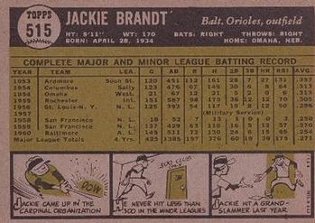 1961 Topps #515 Jackie Brandt Back