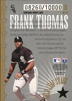 1995 Leaf - Gold Leaf Stars #10 Frank Thomas Back