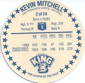 1990 King B Discs #2 Kevin Mitchell Back