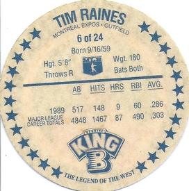 1990 King B Discs #6 Tim Raines Back