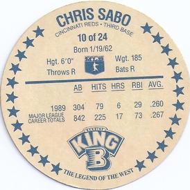 1990 King B Discs #10 Chris Sabo Back