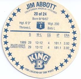 1990 King B Discs #20 Jim Abbott Back