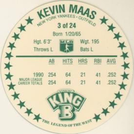 1991 King B Discs #3 Kevin Maas Back