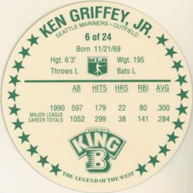 1991 King B Discs #6 Ken Griffey Jr. Back