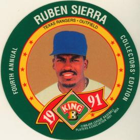 1991 King B Discs #9 Ruben Sierra Front