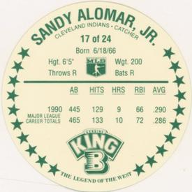 1991 King B Discs #17 Sandy Alomar Jr. Back