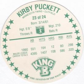 1991 King B Discs #23 Kirby Puckett Back
