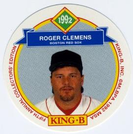 1992 King B Discs #9 Roger Clemens Front