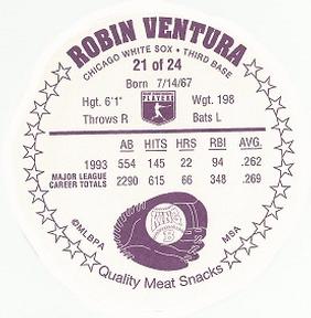 1994 King B Discs #21 Robin Ventura Back