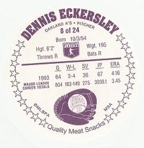 1994 King B Discs #8 Dennis Eckersley Back