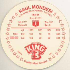 1995 King B Discs #10 Raul Mondesi Back