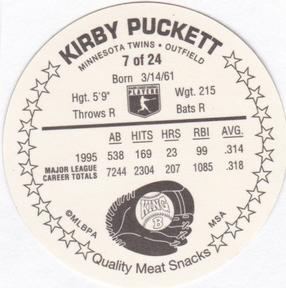 1996 King B Discs #7 Kirby Puckett Back