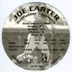 1997 King B Discs #13 Joe Carter Back