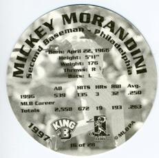 1997 King B Discs #16 Mickey Morandini Back