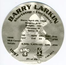 1997 King B Discs #25 Barry Larkin Back
