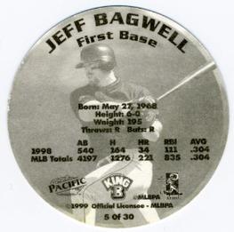 1999 Pacific King B Discs #5 Jeff Bagwell Back
