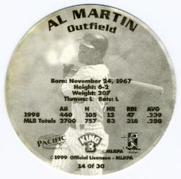 1999 Pacific King B Discs #14 Al Martin Back