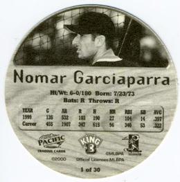 2000 Pacific King B Discs #1 Nomar Garciaparra Back