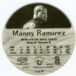 2000 Pacific King B Discs #3 Manny Ramirez Back