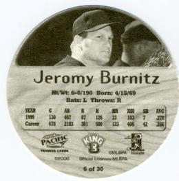 2000 Pacific King B Discs #6 Jeromy Burnitz Back