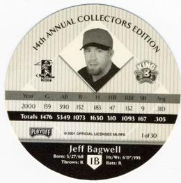 2001 Playoff King B Discs #NNO Jeff Bagwell Back