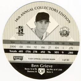 2001 Playoff King B Discs #NNO Ben Grieve Back