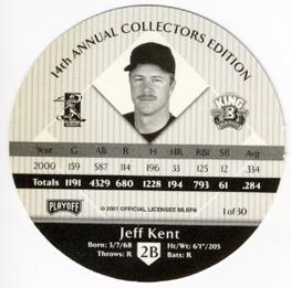 2001 Playoff King B Discs #NNO Jeff Kent Back