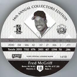 2001 Playoff King B Discs #NNO Fred McGriff Back