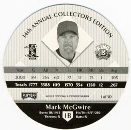 2001 Playoff King B Discs #NNO Mark McGwire Back
