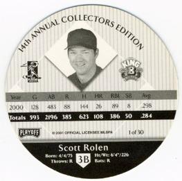 2001 Playoff King B Discs #NNO Scott Rolen Back