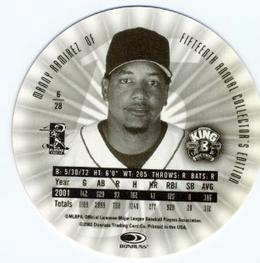 2002 Donruss King B Discs #6 Manny Ramirez Back