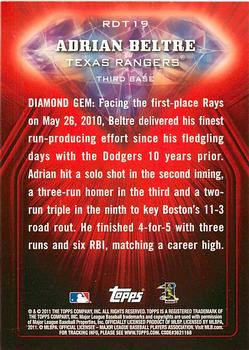 2011 Topps - Red Diamond #RDT19 Adrian Beltre  Back