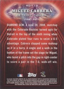 2011 Topps - Red Diamond #RDT15 Miguel Cabrera Back